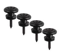 Futheda Lot de 4 boutons de sangle en métal pour guitare acoustique/électrique/basse/guitare classique/ukulélé Vis et feutre inclus Noir