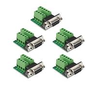 Futheda Lot de 5 connecteurs D-sub DB9 pour Carte de dérivation 9 Broches 2 rangées Femelles RS-232 Port série sans Soudure avec écrous de positionnement