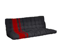 Futon 135 x 190 cm spécial banquette-lit ép.10cm - Noir et Rouge - MODULO