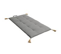 Enjoy Home - Futon Panama - Repliable - 4 Pompons Jute - Tissu 100% Coton certifié Oeko-TEXTissu 100% Coton certifié Oeko-TEX - 60x120cm - Epaisseur de 4.5cm - Coloris Gris