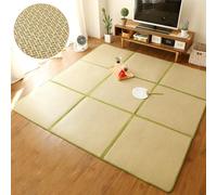 Futon japonais pliable en rotin, tatami, matelas de sol avec sac de | Ce futon/tatami en rotin antidérapant convient pour dormir au sol, jouer, faire du yoga et bien plus encore ; il se plie