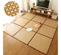 Futon japonais pliable en rotin, tatami, matelas de sol avec sac de | Ce futon/tatami en rotin antidérapant convient pour dormir au sol, jouer, faire du yoga et bien plus encore ; il se plie
