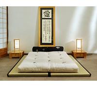 Futon On Line Combinaison 2 Tatamis (90x200x5,5cm) futon en Coton 2 Couches Latex(90x200x14cm)