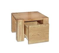 Futon On Line Table de Chevet Okinawa Naturel, 45x45x25 cm