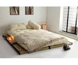 Futon Online Combinaison 2 Tatamis (80x200x5,5cm) futon en Coton (140x200x14cm)