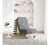 Vidaxl Canapé-Lit Futon Avec Matelas 60x206x11 Cm Bois De Pin Imprégné Marron