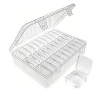 FutrLiv Lot de 30 mini boîtes de rangement en plastique avec couvercle à charnière, boîte de rangement en polypropylène transparent pour bijoux, perles, artisanat, pilules, petites pièces, accessoires