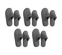FutrLiv Lot de 5 paires de pantoufles en polaire corail antidérapantes à bout fermé, idéales pour la maison, les voyages et l'utilisation des invités, confortables et portables, gris, 0 UK Wide