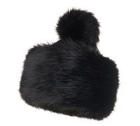 Futrzane Classic Chapeau Pompon - Bonnet Fausse Fourrure Femme - Toque Russe (M, Noir Classic)