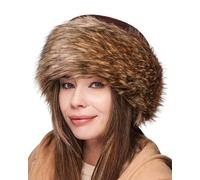 Futrzane Classic Toque - Chapeau Russe pour Femme - Bonnet Polaire en Fourrure (XL, Marron - Bronze Classic)
