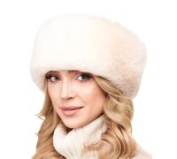 Futrzane Modern Bandeau - Bandeau en Fausse Fourrure Femme - Cache Oreille Ski - Taille XS (Écru Longue Modern)