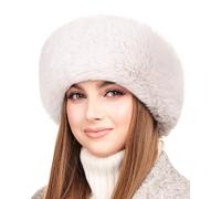 Futrzane Modern Bandeau - Bandeau en Fausse Fourrure Femme - Cache Oreille Ski - Taille XS (Gris Longue Modern)