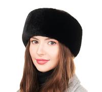 Futrzane Modern Bandeau - Bandeau en Fausse Fourrure Femme - Cache Oreille Ski - Taille XS (Noir Modern)