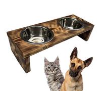 Futterstation A Double Bol Bois Support Gamelle pour Chien Chat Pet 12,5cm M