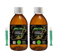 Futuevo CDS/CDL 3 000 ppm | Lot de 2 x 250 ml - (500 ml) - Solution de dioxyde de chlore dans une bouteille en verre ambre avec bouchon de sécurité et doseur en cadeau | Haute pureté