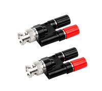 Futuhada 2 Pièces BNC Fiche Mâle à Double 4 mm Prise Adaptateur, RF Coaxial Splitter Connecteur, BNC Male Plug to 2x4mm Double Banana Jack Socket Binding Post pour Oscilloscope