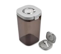 Futuhada Boîte à Café Hermétique 1800ml avec Cuillère et Niveleur, Conservation Alimentaire Plastique Sans BPA, Récipient Teinté Anti-UV pour Café en Grains, Moulu, Thé, Céréales, Marron Transparent