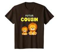 Futur Cousin Lion Annonce Grossesse Je Vais Etre Cousin T-Shirt, Enfant, Marron, 4 Ans