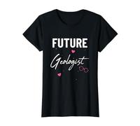 Futur géologue, étudiant Mignon, passionné de géologie des Sciences de la Terre T-Shirt Graphique avec Valeur, Femme, Noir, XS