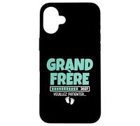 Futur Grand Frère en 2027 Humour Annonce Grossesse 2eme Bébé Coque pour iPhone 16 Plus