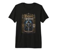 Futur médiéval Cyber Knight Templier Fantasy T-Shirt Haut de Gamme