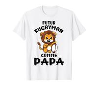 Futur rugbyman comme papa débutant jeune lion animé mignon T-Shirt