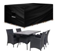 Futura Housse de protection rectangulaire imperméable en tissu Oxford 600D résistant pour table d'extérieur, patio et rotin - 150 x 90 x 75 cm - Résistante aux UV - Pour extérieur, terrasse et