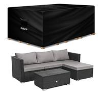 Futura Housse de protection rectangulaire imperméable en tissu Oxford 600D résistant pour table d'extérieur, patio et rotin - 270 x 180 x 89 cm - Résistante aux UV - Pour extérieur, terrasse et
