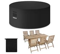 Futura Housse ronde de qualité supérieure pour meubles de jardin, imperméable, 230 x 100 cm, en tissu Oxford 600D robuste avec doublure en PVC avec aérations et protection UV