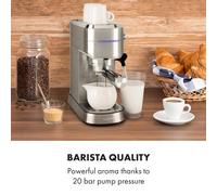 Machine à expresso - Klarstein Futura - 1450W - Pression 20 bars - Argent Rouge G