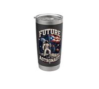 Future Astronaute Portoricain Explorateur Spatial Grunge Gobelet isotherme en acier inoxydable double paroi