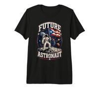 Future Astronaute Portoricain Explorateur Spatial Grunge T-Shirt Haut de Gamme
