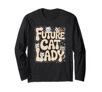 Future Cat Lady Chatons Mignons Autour des Lettres Manche Longue