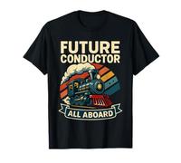 Future Conductor All Aboard Steam Train Lover Kids T-Shirt