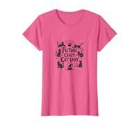 Future Crazy Cat Lady Cats pour Filles Cadeau pour Amoureux des félins T-Shirt, Femme, Rose Chiné, M
