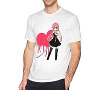 Future Diary Yuno Gasai Men's Short Sleeve Casual Cotton Crew Neck T-Shirt (XX-Large)