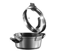 STONELINE® FUTURE casserole 28 cm | avec couvercle en verre et passoire