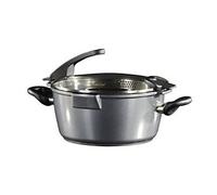 future faitout avec couvercle passoire en verre 28cm convient pour les plaques à induction