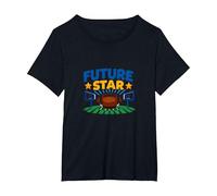 Future Football Star Cadeau pour Les Fans de Sport T-Shirt, Femme Grandes Tailles, Noir, 5X
