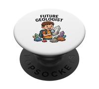 Future Geologist Kid avec loupe Cristaux Science PopSockets PopGrip Adhésif
