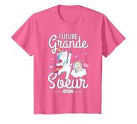 Future Grande Soeur, Grande Soeur 2026 Annonce Grossesse T-Shirt, Enfant, Rose Chiné, 10 Ans