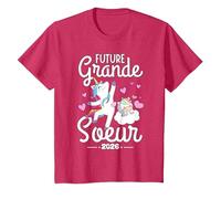Future Grande Soeur, Grande Soeur 2026 Annonce Grossesse T-Shirt, Enfant, Rouge Chiné, 10 Ans