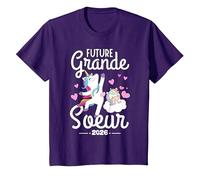 Future Grande Soeur, Grande Soeur 2026 Annonce Grossesse T-Shirt, Enfant, Violet, 6 Ans
