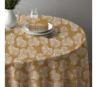 Future Home Lot Nappe Ronde + 4 Serviettes de Table déperlante champêtre 180x180cm Virginie