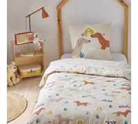 Future Home Parure de lit 2 pièces Enfant 1 Personne Garçon Chien réversible Set de Housse de Couette 140x200cm +1 Taie d'oreiller 63x63 cm avec Fermeture Boutons