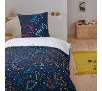 Future Home Parure de lit 2 pièces Enfant 1 Personne Garçon Dinosaure réversible Set de Housse de Couette 140x200cm +1 Taie d'oreiller 63x63 cm avec Fermeture Boutons