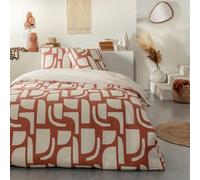 Future Home Parure de lit 3 pièces Adulte 2 Personnes géométrique Bicolore Set de Housse de Couette 260x240cm +2 Taies d'oreiller 63x63 cm avec Fermeture Boutons