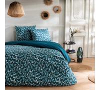 Future Home Parure de lit 3 pièces Adulte 2 Personnes géométrique Marine en Coton Set de Housse de Couette 240x220cm +2 Taies d'oreiller 63x63 cm avec Fermeture Boutons