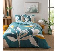 Future Home Parure de lit 3 pièces Adulte 2 Personnes Tropical réversible Feuilles Set de Housse de Couette 260x240cm +2 Taies d'oreiller 63x63 cm avec Fermeture Boutons