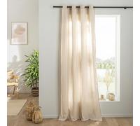 Future Home Rideau uni en Gaze de Coton Oeillets à l'unité 140x260cm Beige